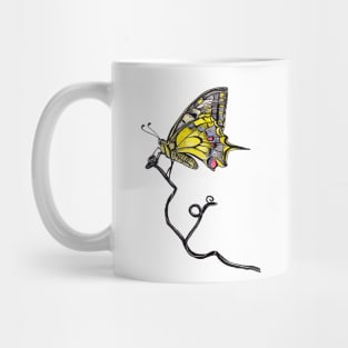 Black And Yellow Butterfly Aesthetic Mug